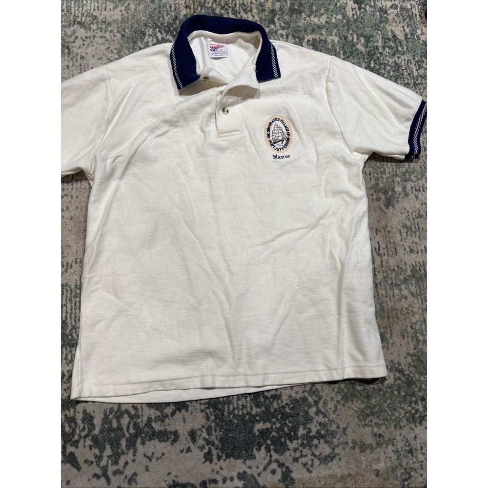 Vintage UNIQUE Port Jefferson "Mayor" polo shirt Large Made In USA